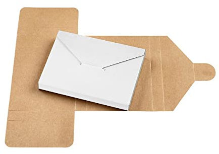 Faltschachtel Mailer C6,16,2 x 11,4 x 2,0 cm, Braun-Weiß, Kraftkarton - 10er Set