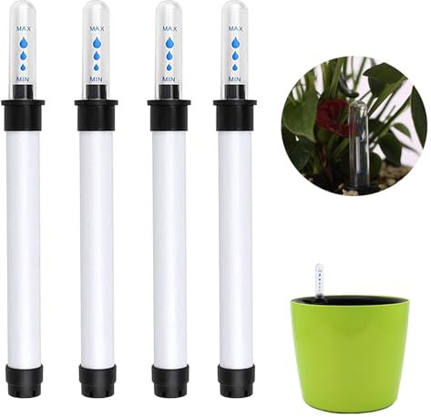 4 Stück Gießanzeiger Pflanzen Wasserstandsanzeiger, Wasserstandsanzeiger Kunststoff, Zimmerpflanzen Wasserstandsanzeiger, Praktische Wasserstandsanzeiger, für Kulturtopf Blumenkästen Topfpflanzen