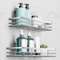 Lot de 2 étagères de douche, sans perçage, avec 2 surfaces adhésives, argentées