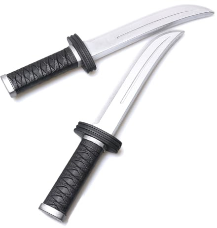 DAYSTART 12.5 PU Foam Training Daggers for Martial Arts Practice, Realistic Fake Foam Swords with Plastic Core for Costume Party Props, 2 Pack