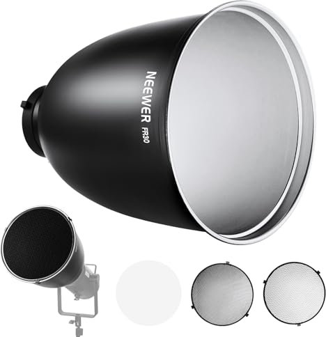 NEEWER 11,6/29,5cm Soporte Bowens Reflector Enfoque Profundo con 15°/30° Honeycomb Grids y Tela Suave, 45° Pantalla Difusor Compatible con Godox NEEWER Estudio Strobe Flash Luz Speedlite, FR30