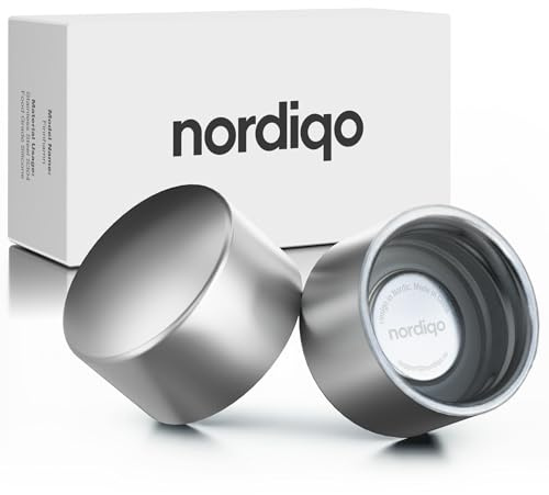 Nordiqo Premium-lock i rostfritt stål - Kompatibel med plastflaskor från SodaStream, Aarke och andra märken | Inget plast | BPA-fri | LFBG certifierad | 2-Pack