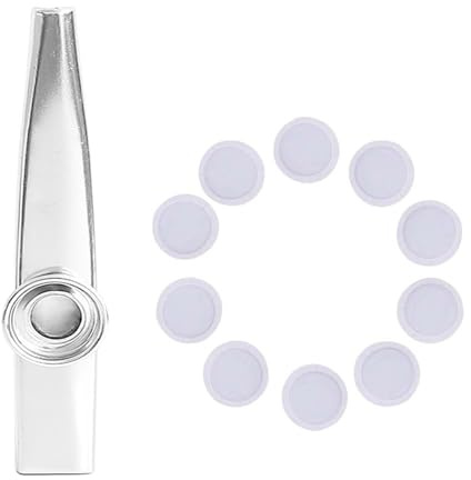 YZYDF Metal Kazoo with 10 Flute Membranes Mouth Kazoo Musical Instruments Good for Ukuleles, Violin, Guitar,Piano