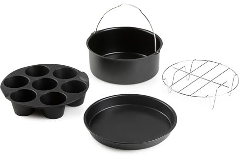 DOMO 167 Kit d'accessoires pour friteuse à air chaud, Deli-Fryer, 4 pièces, noir