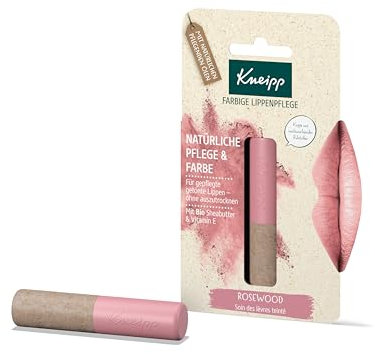 Kneipp Farbige Lippenpflege Rosewood - Natürliche Pflege & Farbe - Mit Bio Sheabutter & Vitamin E - 3,5g