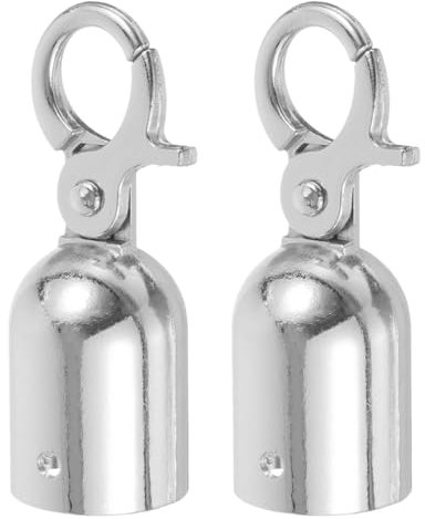 Veemoon 1 Ensemble Butée de fin de corde embout en métal de corde embouts de cordon crochet de corde de contrôle des foules Capes de fin de corde Acier inoxydable