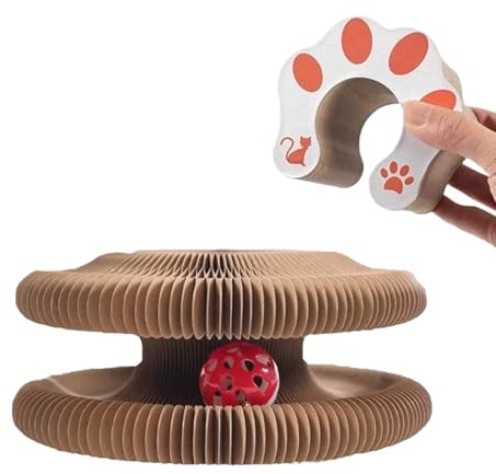 Giocattolo da tavola da grattare per organo a fisarmonica - giocattolo per raschiatori interattivi, gioco durevole | PAD PET DURT HEURD con palla a campana, gioco di arricchimento per piccoli gattini