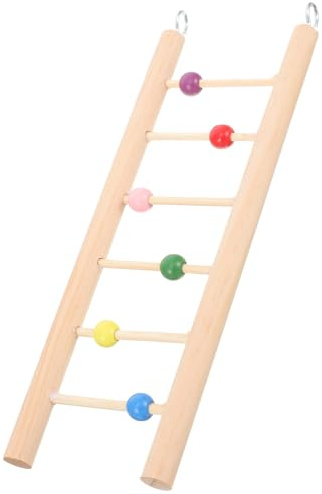 TOPBATHY Échelle à Oiseaux en Bois Naturel pour Perroquets et Oiseaux Moyens, d'escalade Amusant et Facile à Installer, Design Simple et Apparence Élégante