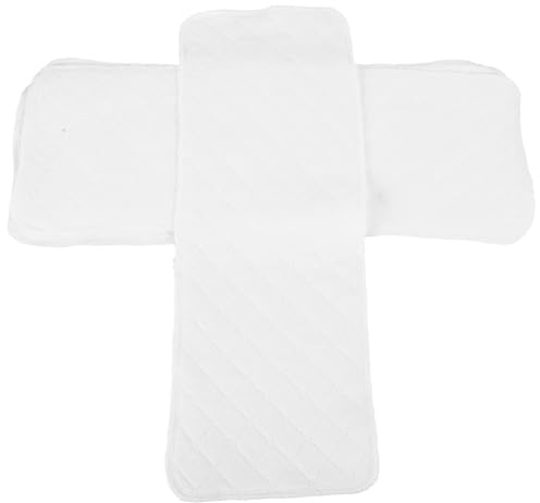 Pañales Reutilizables 3 Capas de Algodón 5 Piezas, para Recién Nacidos | Suaves y Absorbentes, Fáciles de Limpiar, Blancos, Estilo Simple y Elegante para Bebés