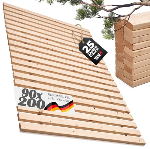 TUGA - Holztech Rollrost Lattenrost 90 x 200 cm 29mm 500kg stabilster Bettrost Rolllattenrost