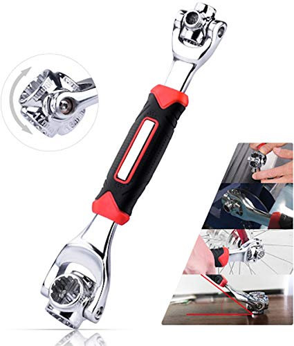 Techson 48 in 1 Socket Wrench, Stainless Steel Professional Multi-Functional Rotating Tools, 360 Degree Revolving Spanner