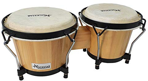 BONGO DE MADERA COLOR NATURAL ROCKSTAR LS105F-NT 6,5 y 7,5 PARCHE PIEL DE BUFALO - ROCKMUSIC