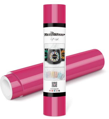 TECKWRAP Permanent Adhesive Vinyl 12 x 10ft, Glossy Fuchsia