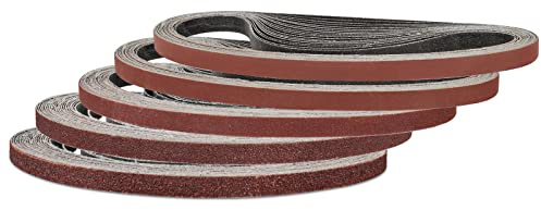 Sruhrak slipband 9 x 533 mm, slipbandsset 5 x korn 60/80/120/240/400 för bandslipmaskin, bäst för trä och färg (25 stycken)
