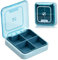 Wisebom Pilulier Portable Boîtes à Pilules Voyage, Pilulier Semainier Petit Boîte à Medicament Comprimés avec 4 Compartiments Amovibles, Pilulier de Poche Sans BPA pour Vitamines Suppléments (Bleu)