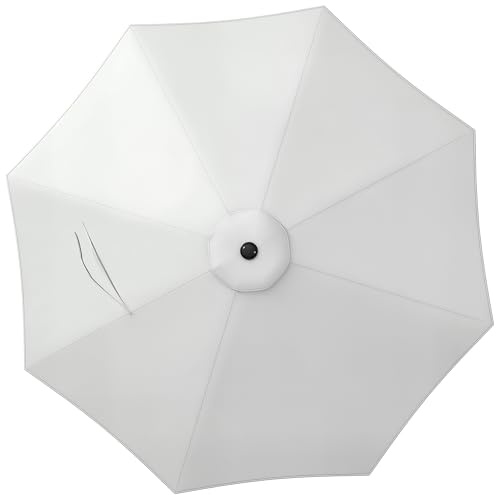 Outsunny Telo di Ricambio per Ombrellone 3x3 m con Presa d'Aria Superiore, Telo per Ombrellone in Poliestere 160 g/m² Resistente ai Raggi UV e all'Acqua, Bianco