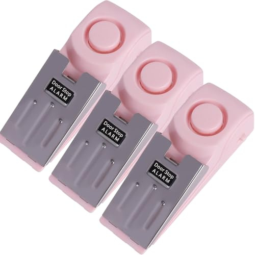 Mengshen 3-pack dörrstoppslarm 120 dB säkerhetslarm för dörrar kvinnor säkerhetssats med omedelbar högt siren bärbart anti-inbrott larmsystem