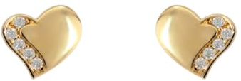 MILOR Orecchini a lobo donna con pietre in oro 9Kt – Orecchini Cuore anallergici e Ipoallergenici – Gioielli made in Italy – Regalo per Anniversari, Festa Mamma, Festa Donna, Compleanni