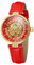 MASTOP Damen Strass Skelett Uhr Edelstahl Automatik Mechanische Armbanduhr Lederband für Damen, Rot/Ausflug, einfarbig (Getaway Solids), Skelettuhr, mechanisch