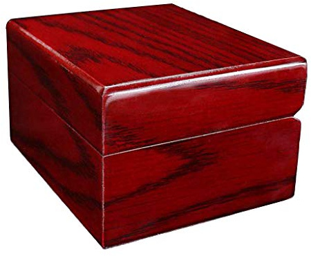 dailymall Single Slot Wooden Watch Display Case Jewelry Bracelet Storage Organiser Box Gift for Men Women - 10 x 10 x 7cm
