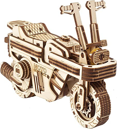 UGEARS Rompecabezas Plegable 3D de Scooter – Moto Compact Folding Scooter – Motocicleta mecánica – Modelo Rompecabezas de Madera 3D para Adultos – Maqueta para Adultos – Modelismo Moto (2 Metros de