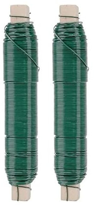 Seat Flor SRL® Filo di Ferro zincato per Piante, 0,65mm Filo Avvolgente su Bobina di Legno, Filo da Giardino per Fissaggio di Fiori e Piante, Filo da Legatura per Giardino 35m (2/3/4 Pezzi) (2)