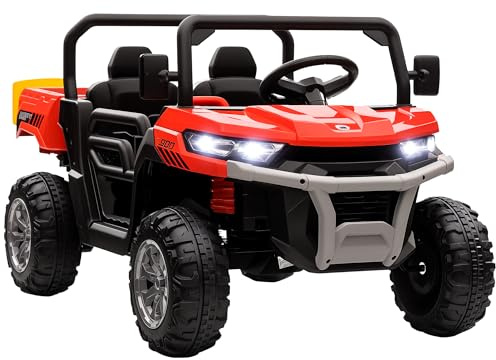 HOMCOM Kids Ride on Car with Electric Bucket, 12V, Parental Remote, Red