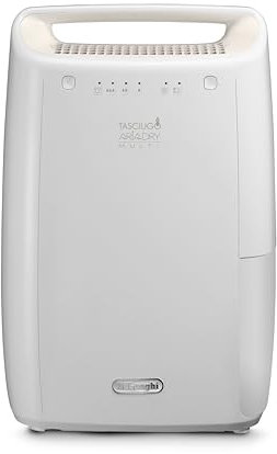 De'Longhi Tasciugo AriaDry Deumidificatore DEX210SF, Deumidificatore Portatile con Sistema di Filtrazione a 3 Azioni, Funzione Asciutto, Umidificazione 14L/Giorno, R290, Serbatoio Rimovibile, Bianco