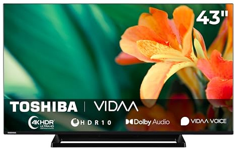 Toshiba 43UV3363DA - Smart TV 43 Pollici, 4K, DVB-T2, HEVC (H.265), Classe energetica F