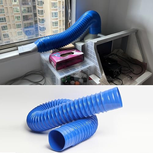 Abluftschlauch Lüftungsschlauch Trockner Schlauch Blauer PVC Gummi HVAC Kanal Entlüftungsschlauch, Luftkanalbelüftung Für Trockner/ Staubsauger/ HVAC/ Abzug, Außenterrasse Deck Garten Regenwasserrohr