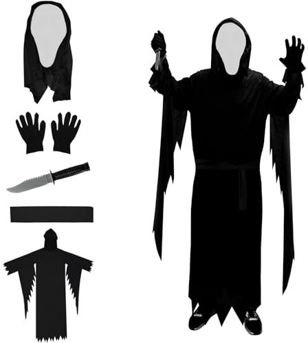 Gxlaihly Disfraz de Grito de Halloween, Disfraces Unisex con 1 Cuchillo Falso para Cosplay y Mascarada (L)