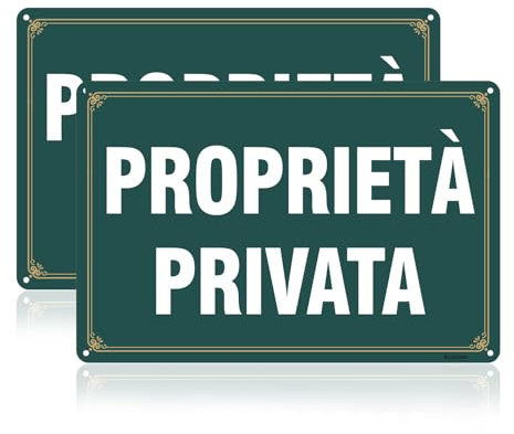 Acuxiaza 2 pz Cartello Proprietà Privata Alluminio Riflettente 20x30 cm Targa Proprietà Privata Segnaletica Proprietà Privata, Protezione UV, Impermeabile, Con fori, per uso esterno o interno