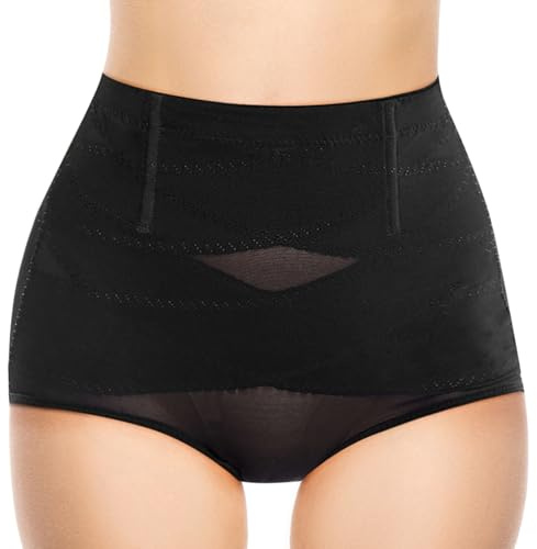 DiULi Culotte Gainante Femme,Taille Haute Élasticité Legging Gainant et Sculptant en Ventre Plat Invisible Panty,Pantalon Gainant Sans Coutures,Respirable Confortable,Noir,L