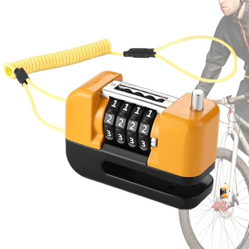 Yianyal Blocco della ruota della moto, blocco del disco del freno - Blocco della combinazione di sicurezza con 4 cifre per biciclette elettriche - Attrezzature di bloccaggio di sicurezza