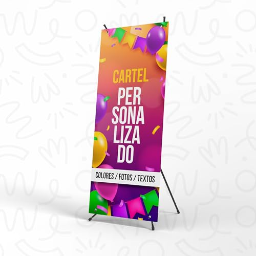 Cartel Personalizado - Photocall Fiesta, Lona con Foto, Texto o Logo