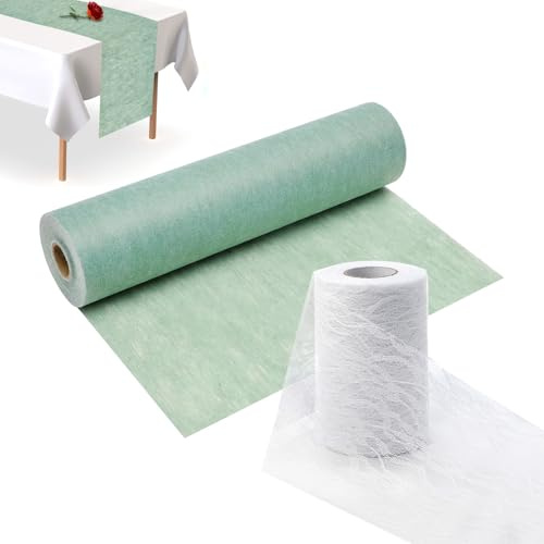 Jortmrd tavelöverlägg Eukalyptusgrönt Tavelöverlägg Vit Spets Tavelöverlägg Salvia Ciffong Tavelöverlägg, Bordsprydnad, Festdekoration till Födelsedagar, 28cmx25M/15cmx22M,Bordslöpare i fleece