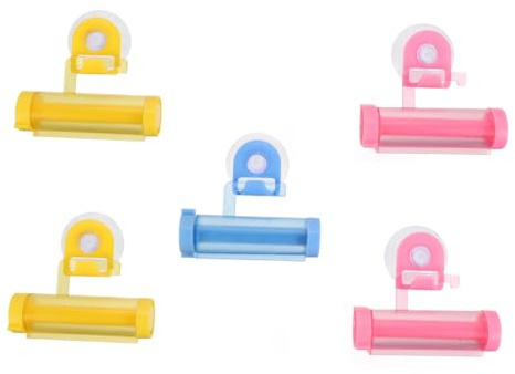 Yardenfun 5piezas Exprimidor De Pasta De Dientes Con Ventosa Dispensador Manual De Extrusor Práctico Para Uso Baño y Cocina