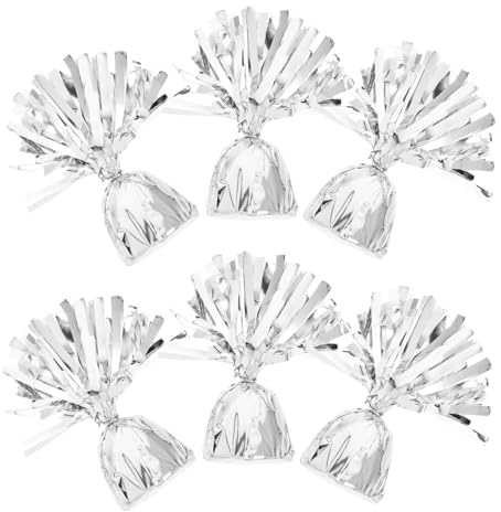 TOYANDONA 6 pezzi Peso per Palloncini Argento Elegante e Facile da Usare Accessori Decorativi per Feste di Compleanno Matrimoni e Eventi all Aperto
