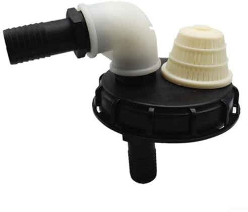 Minhe Tapa de tanque IBC de 163 mm con conector rápido de 25 mm para almacenamiento de agua, barriles de lluvia, riego de jardín, cierre de tapa de plástico PP negro con sello de filtro de ventilación