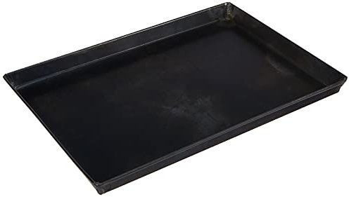Pentole Agnelli COFE149B40 - Teglia da forno rettangolare in acciaio per pasticceria e pizza, Nero, 40 x 30 x 3 cm