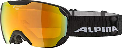 ALPINA PHEOS S Q - Verspiegelte, Kontrastverstärkende & Polarisierte Skibrille Mit 100% UV-Schutz Für Erwachsene, black matt, One Size