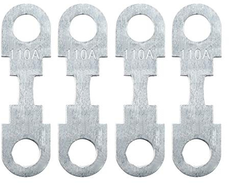 uxcell 4pcs 110A Flat Fuse Strip Metal Silver Tone Replacement for Car Truck DC 32V Universal