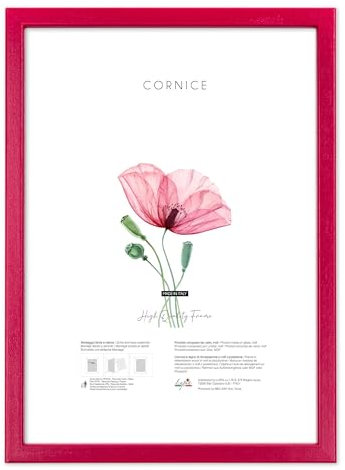 Lupia - Cornice portafoto in Legno da Parete Bomber Fucsia, per Foto, Stampe artistiche, Poster, Quadri Moderni 30x40 cm