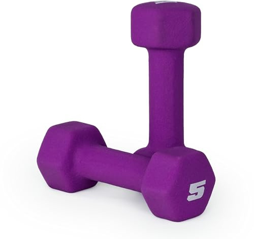 CAP Barbell Neoprene Dumbbell Weights, 5 lb Pair, Violet