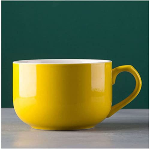 Ciotola for cereali, scodella for zuppa, scodella da tè, tazza grande for zuppa, tazza da caffè con manico, ciotole for zuppa di cereali in ceramica, lavabile in lavastoviglie, adatta al microonde, ta