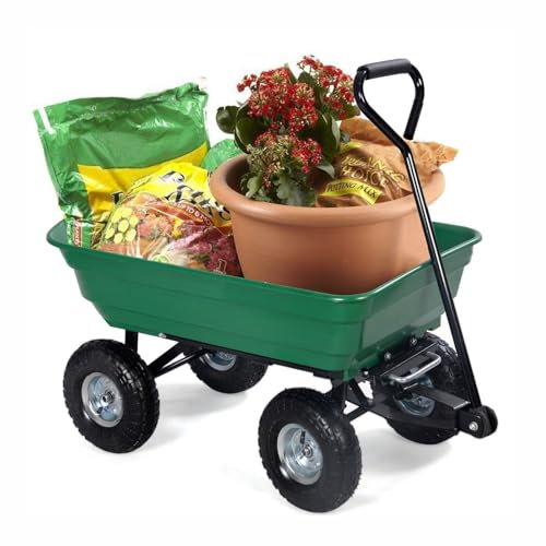 Carretilla Basculante de Jardín, Carretilla Volquete Carretilla, Volquete Carretilla Volquete, Utilidad de Tirar A Lo Largo de Gran Pesca Picnic Jardinería Carretilla para Playa, Césped, Granja