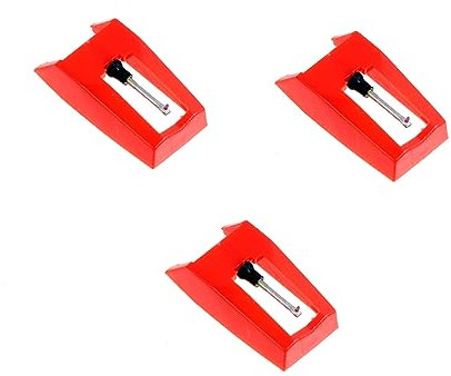 VICASKY 3stücke Rotte Plattenspieler Nadeln Stylus Nadel Für Grammophon Ersatznadeln Konische Nadeln Für Plattenspieler Mit Kunststoffarm