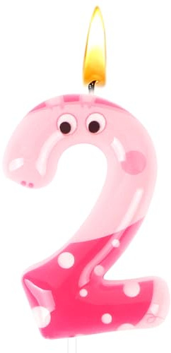 Pig Birthday Candles, Pig Candles, Pig Number 2 Candle, Happy 2nd Birthday Candles, Motif Candles, 3D Pink Candle, Cake Decoration Birthday Celebrations, Wedding Parties, Anniversaries, Children's