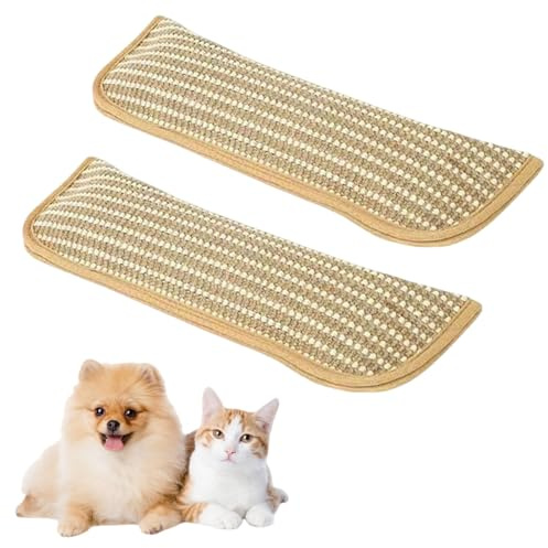 Ryfpdml 2Pcs Cat Toy Pillow, Natural Sisal Kicker Pillow, Chew Rope Toy Indoor Cats Calming Cat Toy Sisal Scratching Mat for Kittens Cats Office Home (G)