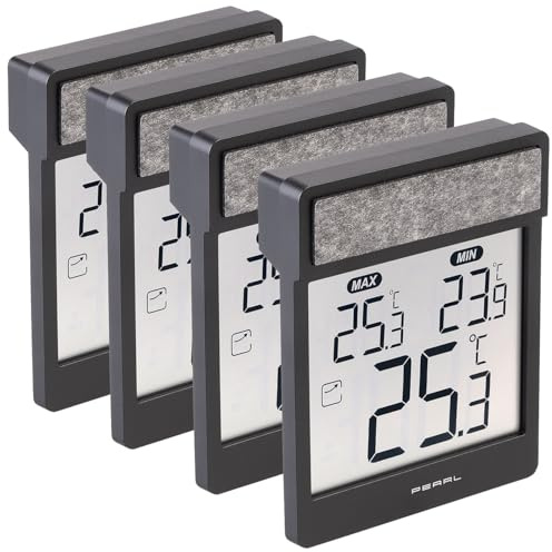 PEARL Thermometer: 4er-Set Außen-Fensterthermometer mit Höchst- & Tiefstwerte-Anzeige (Aussenthermometer, Gewächshaus)